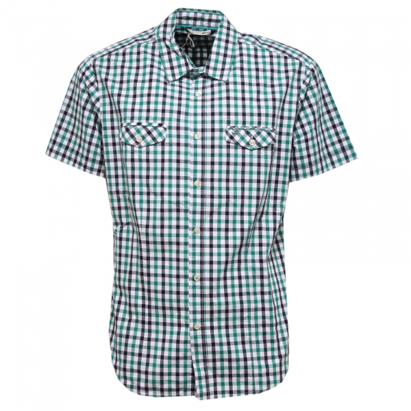 3318Z camicia uomo GAS ESSENTIAL gingham shirt green/black short sleeve man