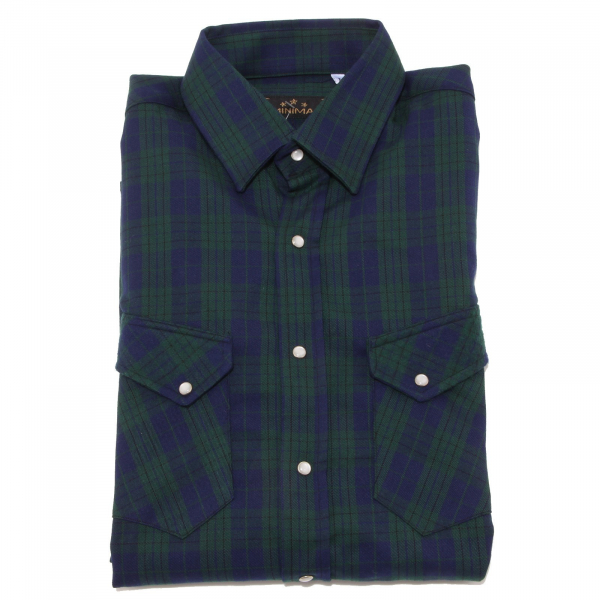 3321O camicia MINIMAL verde/blu camicie uomo shirt men