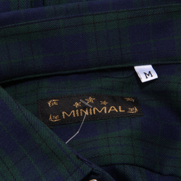 3321O camicia MINIMAL verde/blu camicie uomo shirt men