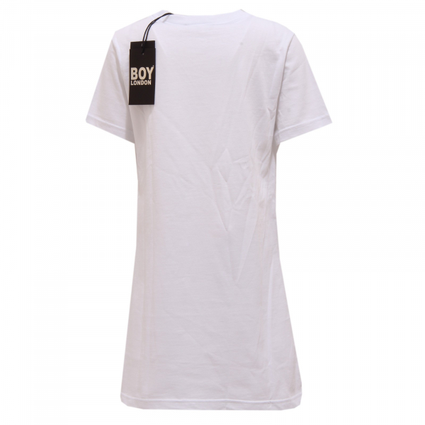 3323U vestito bimba BOY LONDON bianco t-shirt dress cotton kid girl