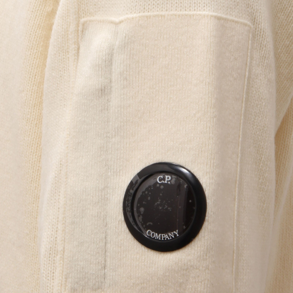 3331AF maglione girocollo uomo C.P. COMPANY off white wool sweater men