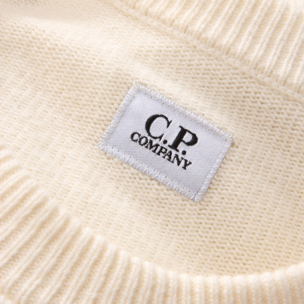 3331AF maglione girocollo uomo C.P. COMPANY off white wool sweater men