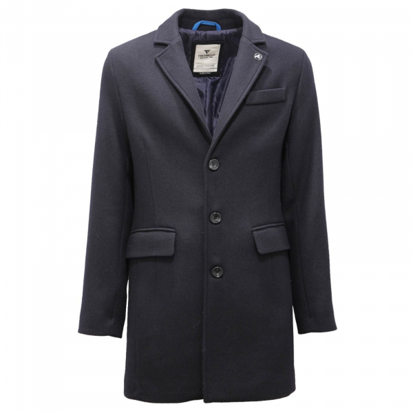 3337AI cappotto uomo FRED MELLO man wool blend overcoat blue