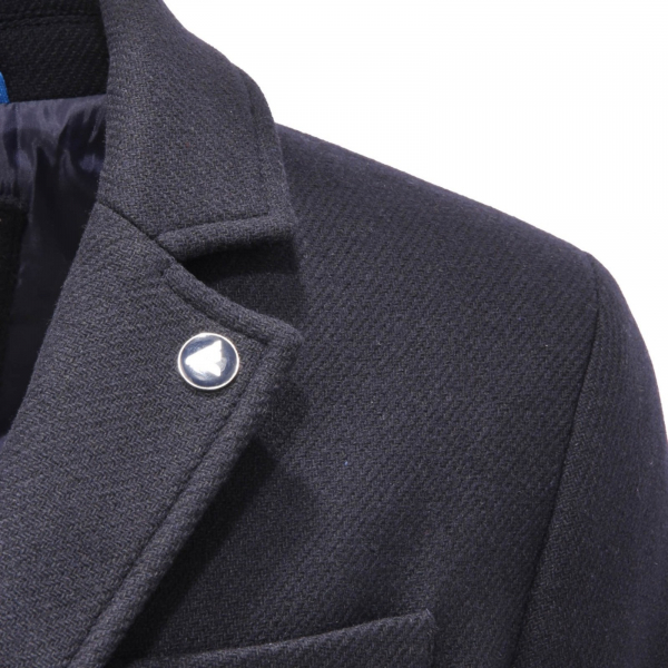 3337AI cappotto uomo FRED MELLO man wool blend overcoat blue