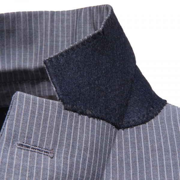 3347Q giacca uomo TOLLEGNO 1900 SLIM FIT fresco lana blu/grigio jacket men