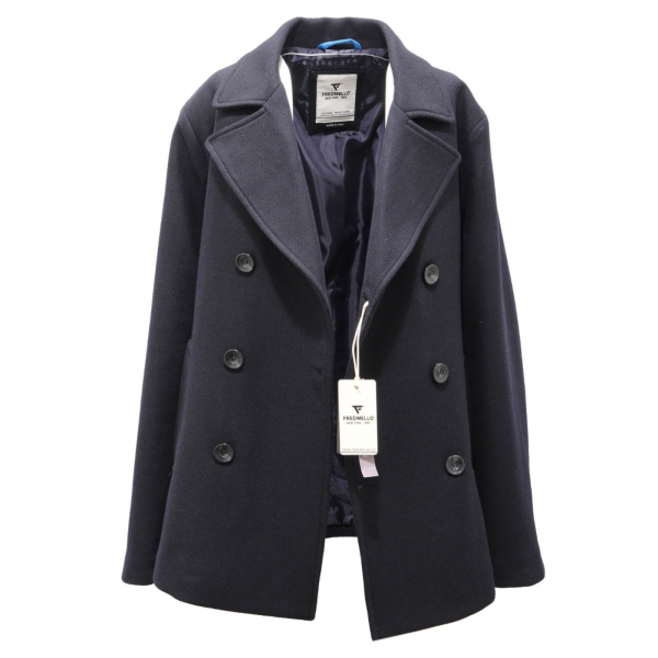 3350AI cappotto uomo FRED MELLO men wool blend coat blue