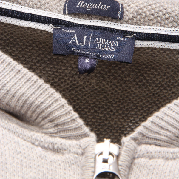 3355AF maglione felpa uomo ARMANI JEANS light grey cotton/wool sweater men
