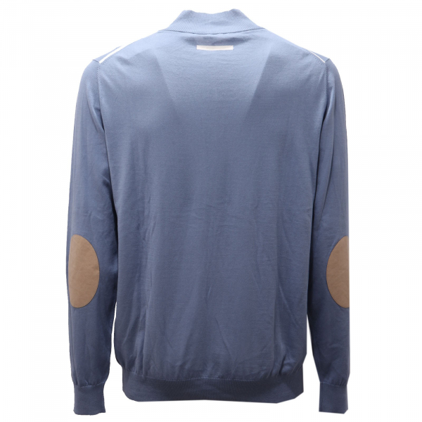 3363AF maglione cardigan uomo PAOLO PECORA light blue cotton sweater men