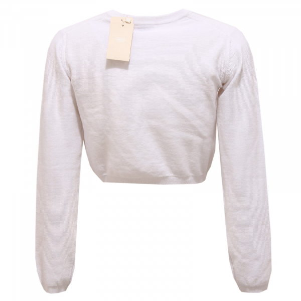 3375V cardigan bimba ARMANI JUNIOR white sweater cotton girl kid