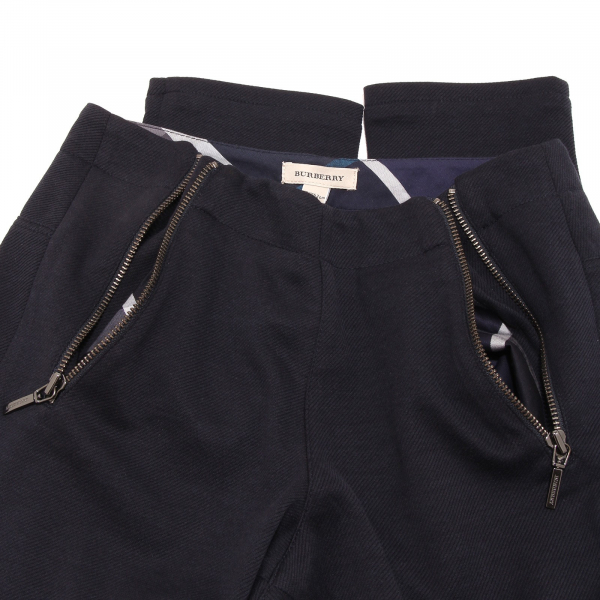 3380H  BLU leggins bimba blu BURBERRY cotone pantaloni trousers kids