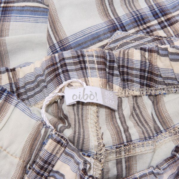 3388W bermuda bimbo OIBO'! beige/blue checked cotton short boy
