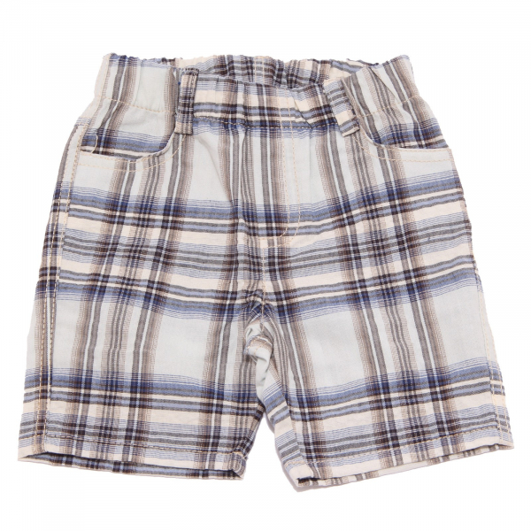 3388W bermuda bimbo OIBO'! beige/blue checked cotton short boy