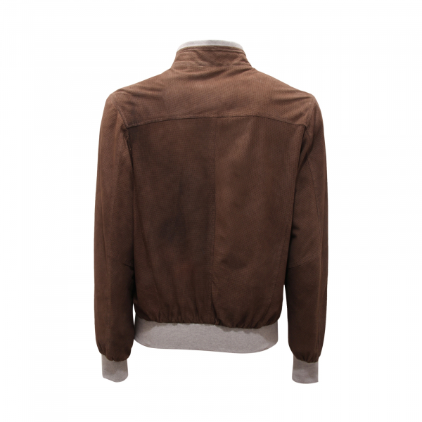 3390AS giubbotto uomo BARBA NAPOLI man perforated suede jacket