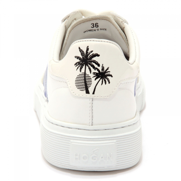 3392AD sneaker donna HOGAN H365 H GEL+STAMPA PALMA white shoes woman
