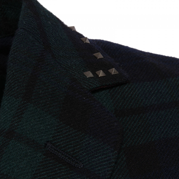 3457AB giacca Principe di Galles uomo MESSAGERIE blue/green mix wool jacket man