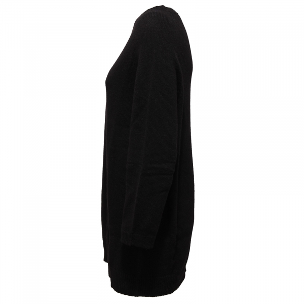3469K maglione overlong donna WOOLRICH black wool sweater woman