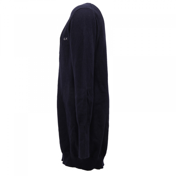 3552V vestito maxi maglione bimba SUN 68 blue cotton/cashmere dress kid