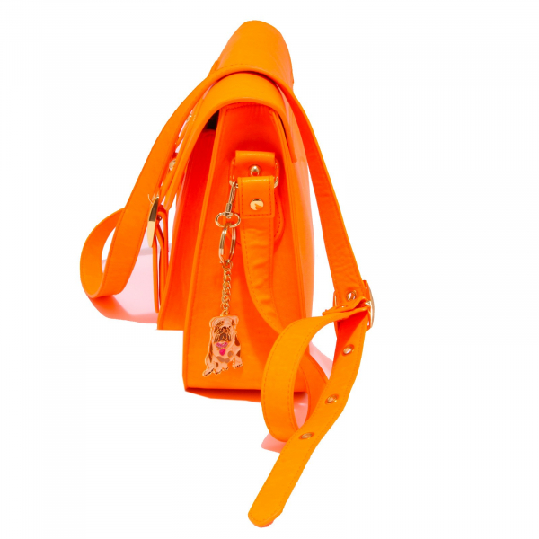 3562Q borsa donna MAISON ESPIN arancione fluo tracolla regolabile bag woman
