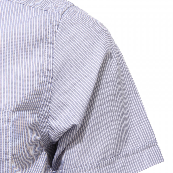 3575X camicia uomo MESSAGERIE SHORT SLEEVE shirt man grey/white cotton