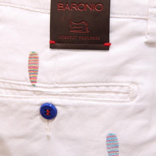 3585AV bermuda uomo BARONIO white cotton short man