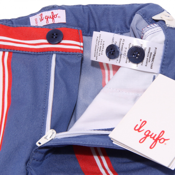 3658W  bermuda bimbo IL GUFO red/blue stripes cotton short pant boy
