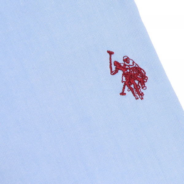 3726K camicia uomo U.S. POLO ASSN. SLIM FIT light blue shirt cotton man