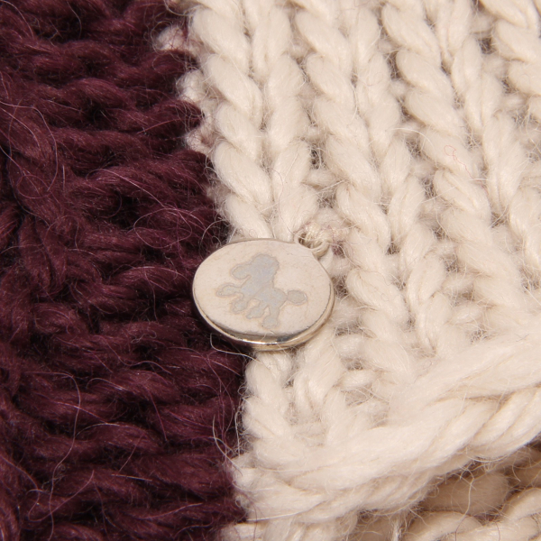 3726T cuffia bimba LULU' misto lana viola/crema hat kid