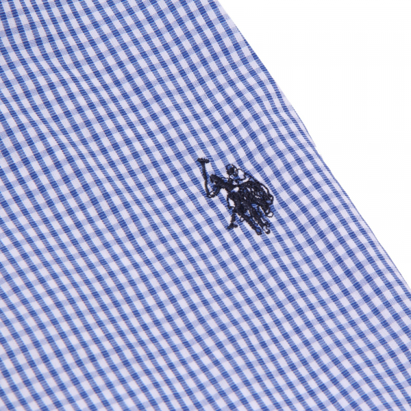 3735K camicia uomo U.S. POLO ASSN. REGULAR FIT blue/white shirt cotton man
