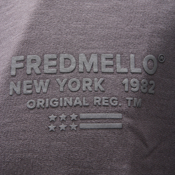 3738AH felpa uomo FRED MELLO grey garment dyed full zip sweatshirt man