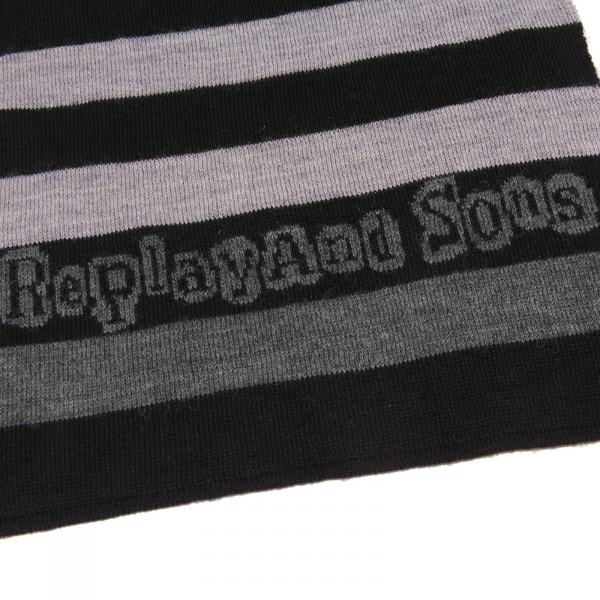 3753T sciarpa bimbo REPLAY & SONS  grey/black scarf boy kid