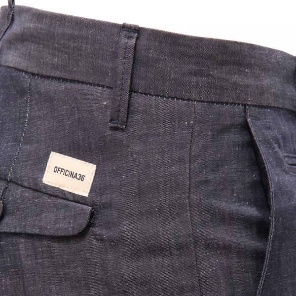 3763AS pantalone uomo OFFICINA36 man cotton/linen trousers blue