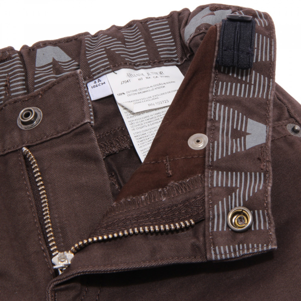3768U pantalone bimbo ARMANI JEANS JUNIOR brown marrone trouser kid boy