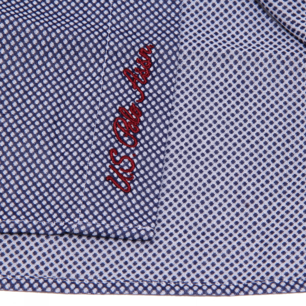 3778K camicia uomo U.S. POLO ASSN. SLIM FIT blu/white shirt cotton man