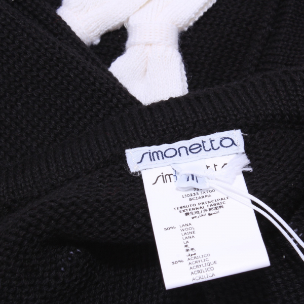 3786Y sciarpa bimba girl SIMONETTA mix wool black/white scarf