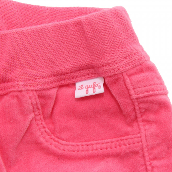 3800AL pantalone bimba girl IL GUFO kids velvet trousers fucsia