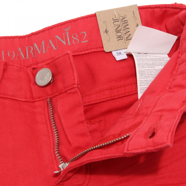 3808U pantalone bimbo ARMANI JUNIOR rosso red trouser pant kid boy