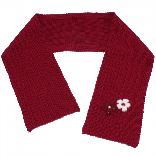 3828Y set sciarpa + cuffia bimba girl CATYA wool real fur scarf + beanie hat