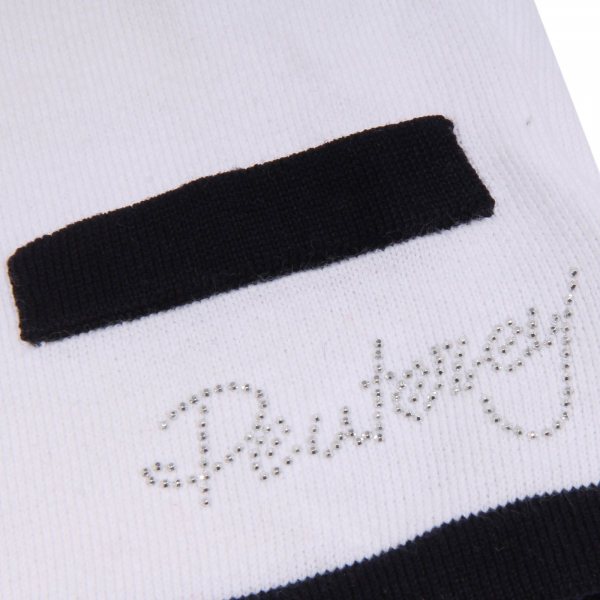 3838V maglione bimba PEUTEREY cardigan white/black sweater cotton girl kid