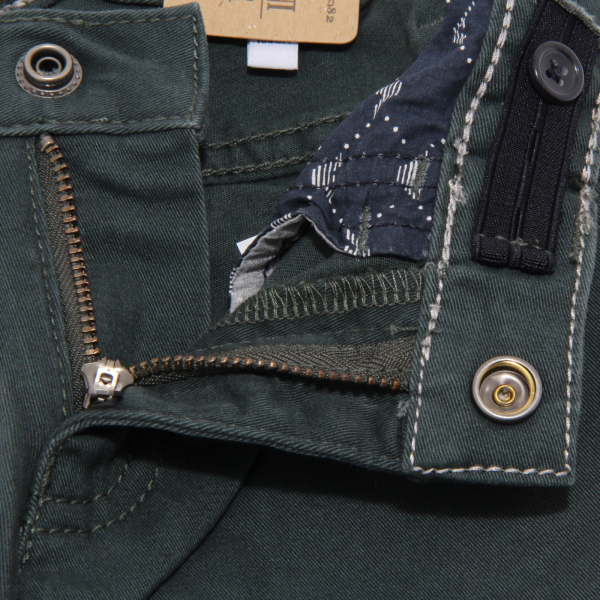 3845U pantalone bimbo ARMANI JUNIOR verde scuro cotone trouser kid boy