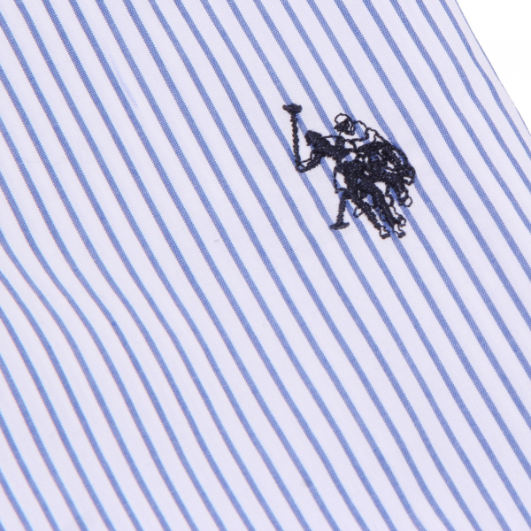 3849K  camicia uomo U.S. POLO ASSN. SLIM FIT light blu/white striped shirt man