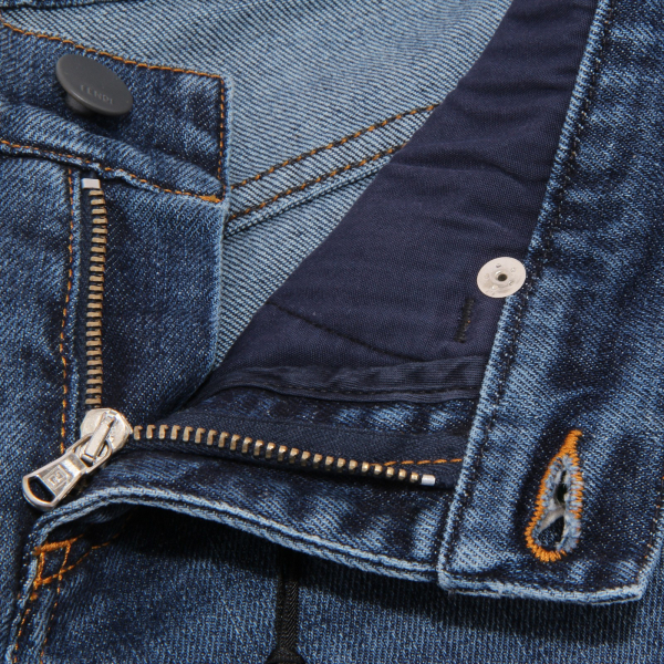 3867U  jeans bimbo FENDI pantalone blu denim stretch trouser kid boy