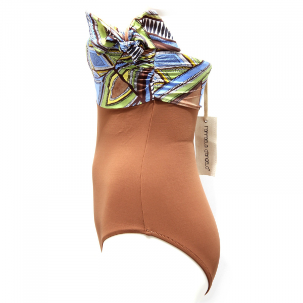 3877S costume donna RAFFAELLA D'ANGELO marrone multicolor beachwear woman