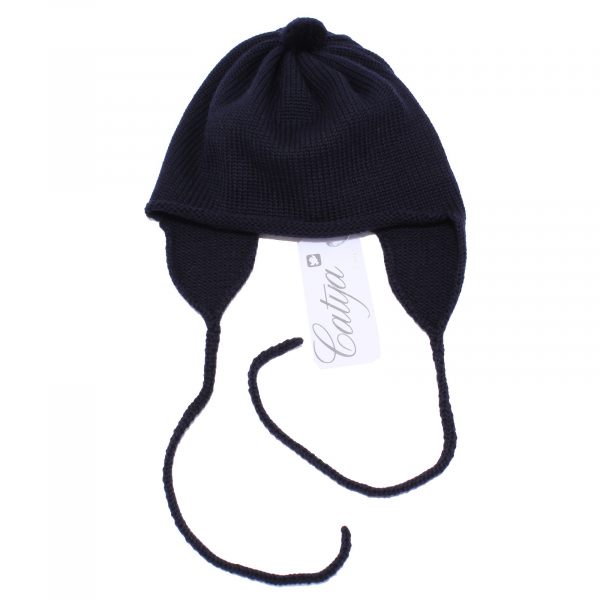 3893Y cuffia bimba girl newborn CATYA wool blue berretto hat