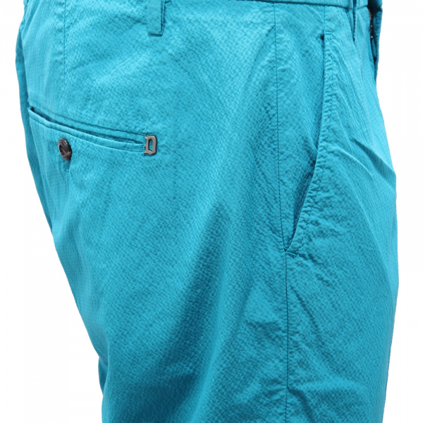 3909AG pantalone uomo DONDUP petrol blue garment dyed cotton trouser man
