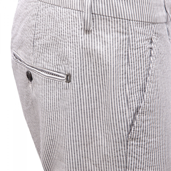 3913AG pantalone uomo DONDUP grey/white cotton striped trouser man