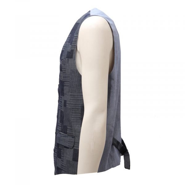 3915AE gilet uomo Y. TWO JEANS cotton blue waistcoat man