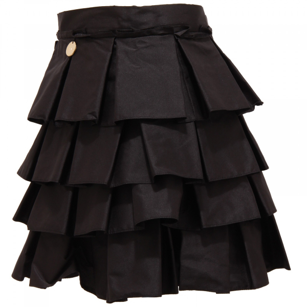 3960T gonna bimba LANVIN misto seta nero balze skirt kid