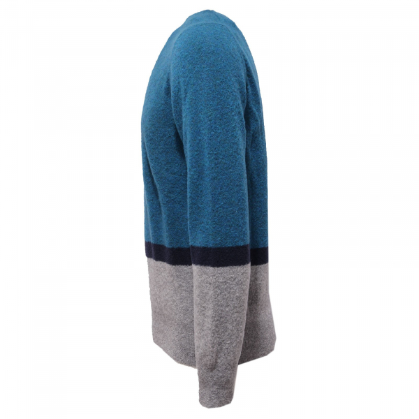 3961AB maglione uomo MC LAUREN mix wool turquoise/grey sweater men
