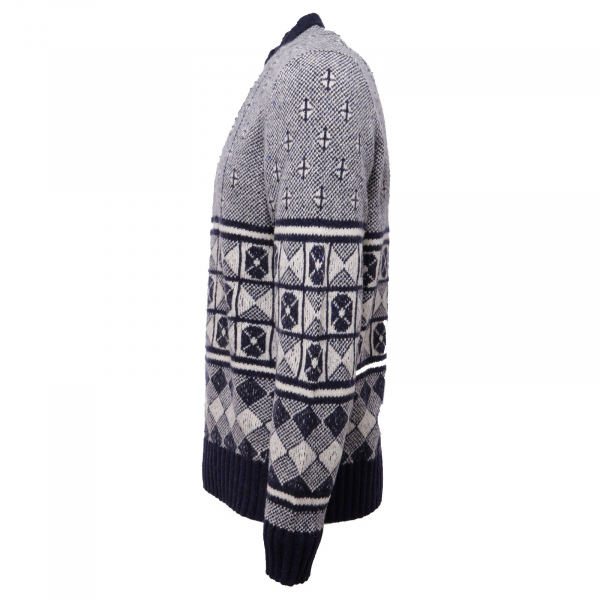 3965AB maglione uomo MC LAUREN mix wool blue/white sweater men