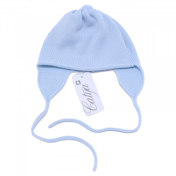 3991Y cuffia bimbo boy newborn CATYA wool blue berretto hat